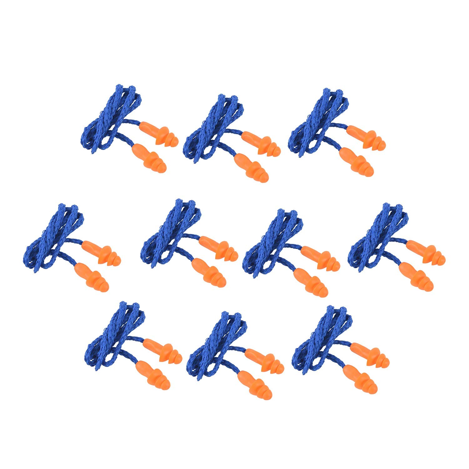 10 Tappi Per Orecchie In Silicone Morbido – Lavabili E Riutilizzabili, NRR 25dB, Per Dormire, Studio, Viaggio, Colori Blu E Arancione - 4