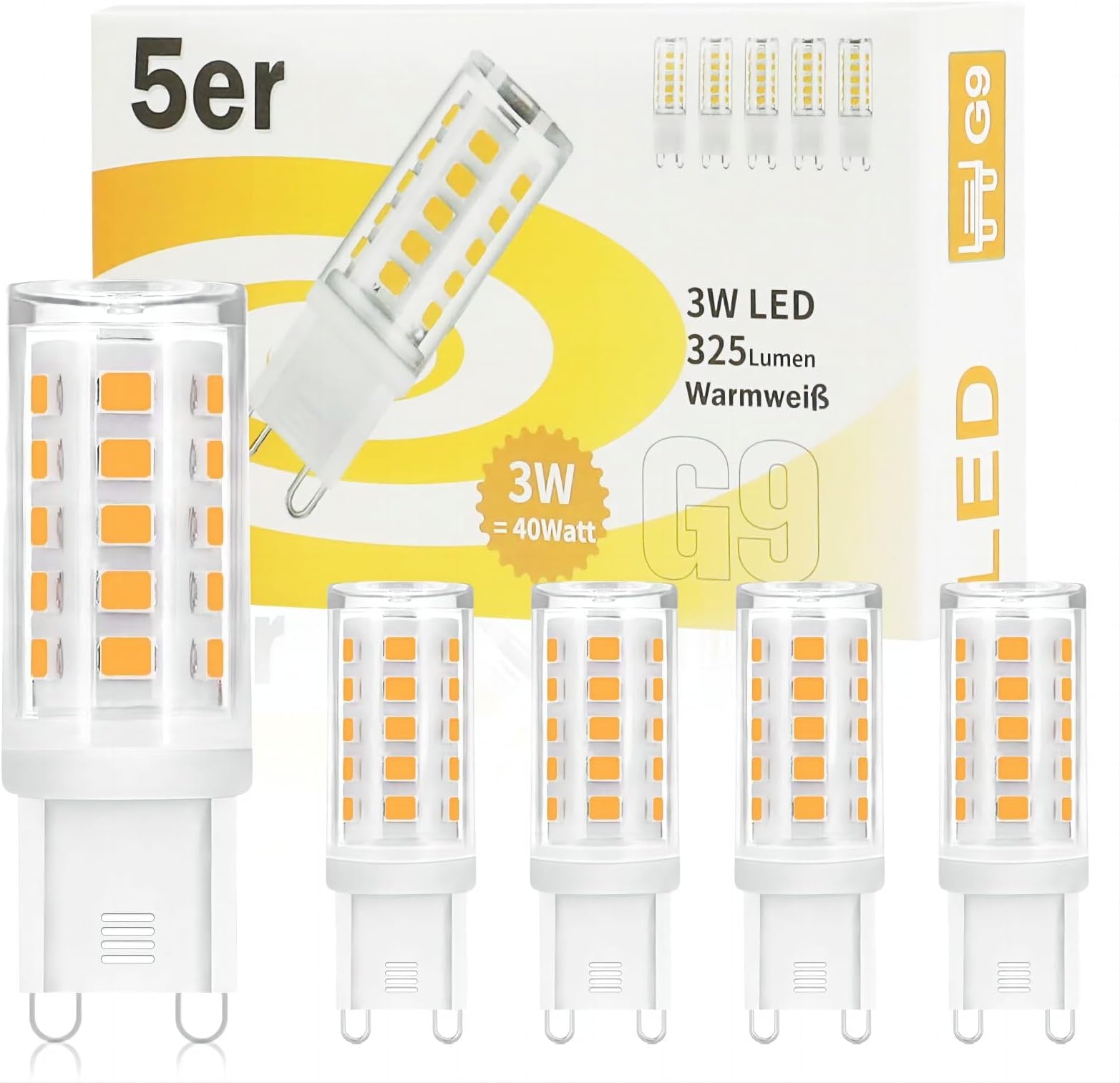 GBLY Light Bulb G9 LED Bulbs Warm White 3000K 230V 320LM 3W
