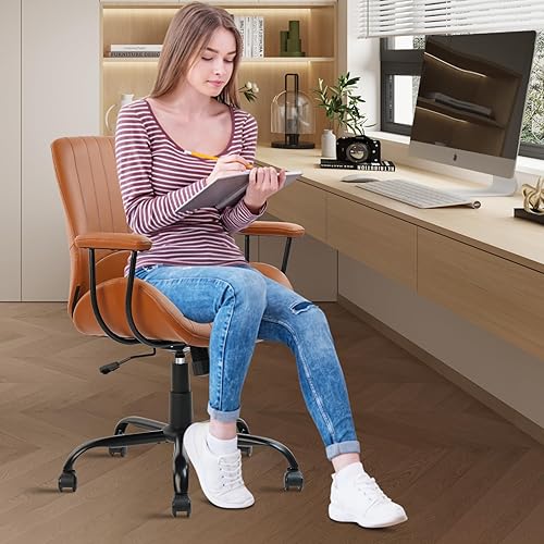 Miniatura 2 de CLATINA Silla de oficina ergonómica, silla de escritorio reclinable con respaldo alto, sillas giratorias de malla con soporte lumbar, función de