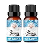 GuruNanda Breathe Easy Essential Oil, Blend of 100% Natural & Pure Essential Oils, Aromatherapy Blend for Helps in Promoting Nasal Breathing (2X0.5 Fl Oz)