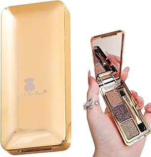 Paleta de sombras de ojos brillantes con purp...