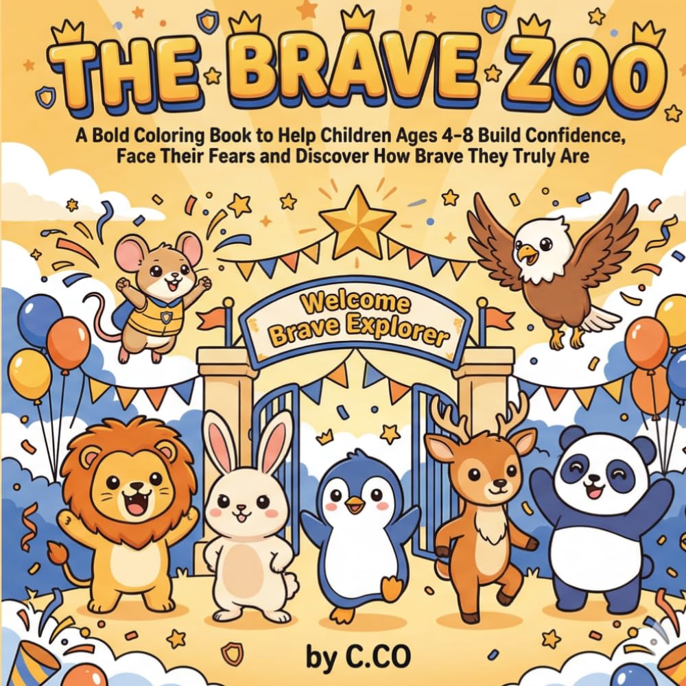 The Brave Zoo: A Bold Coloring Book to Help Children Ages 4-8 Build Confidence, Face Their Fears and Discover How Brave They Truly Are