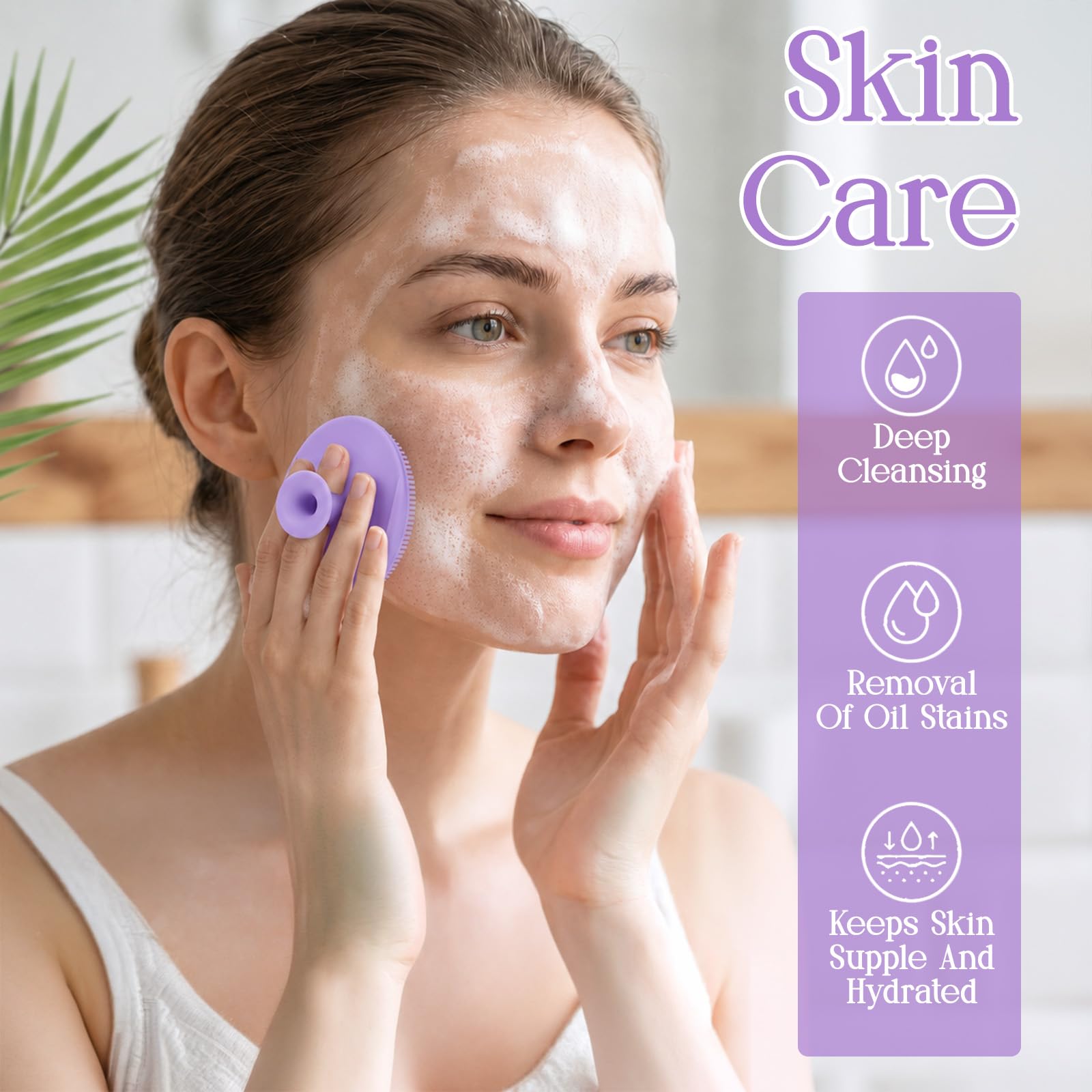 Juego de 100 cepillos de limpieza facial de silicona para limpieza profunda