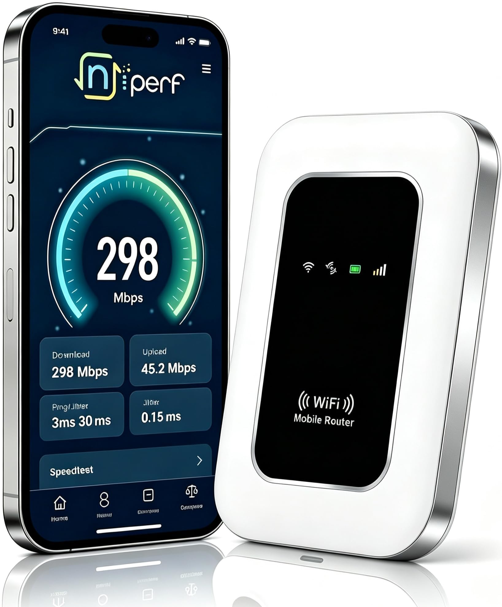Router 5G Portatile WiFi 6 Sbloccato Slot SIM, Modem Mobile ad alta velocità 5G/4G+, fino a 32 dispositivi collegati contemporaneamente, Connessione stabile per viaggi e telelavoro Nomade