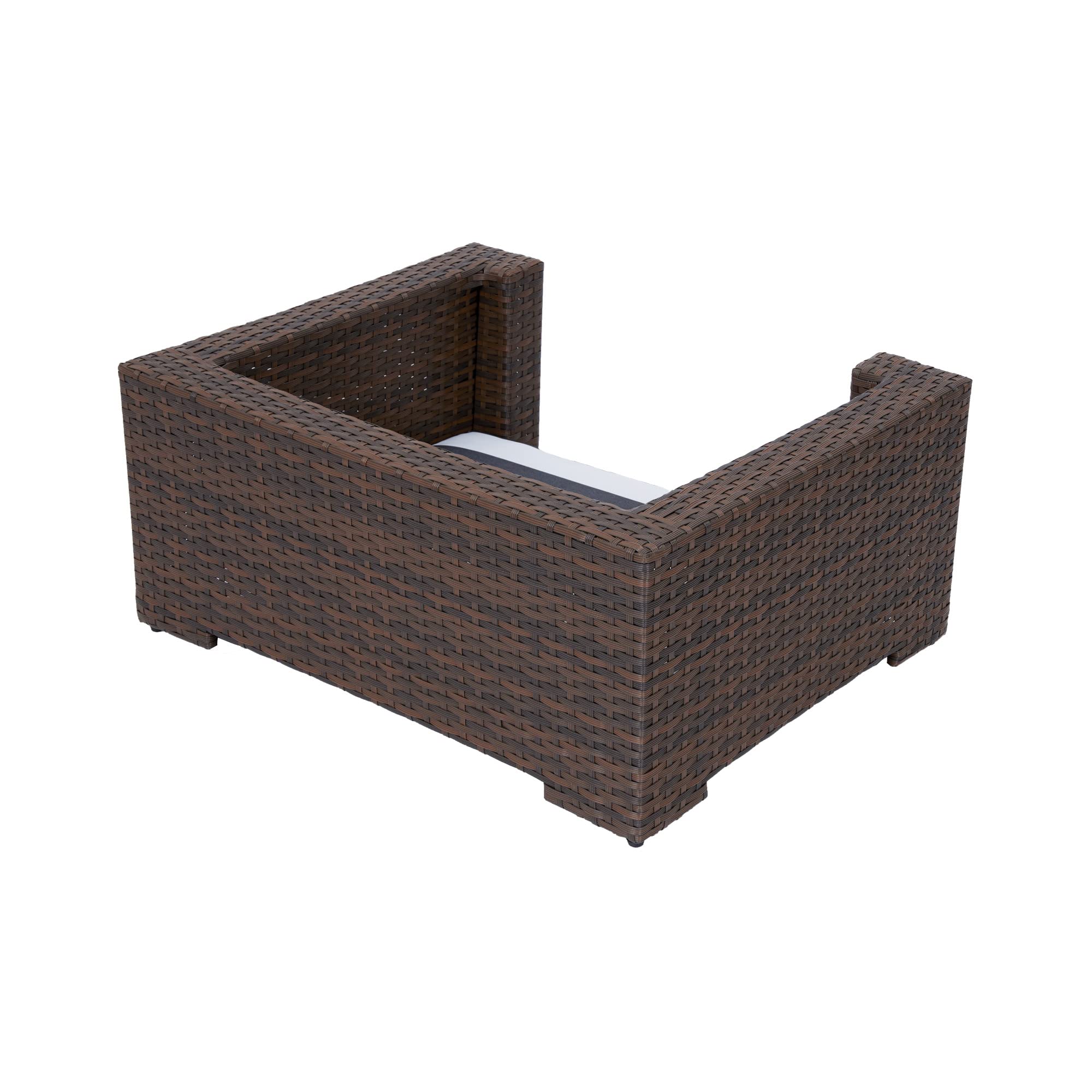 Teamson Pets Clotho Cama para Mascotas De Ratán para Interiores Y Exteriores, Sofá para Gatos o Perros Pequeños con Cojín Lavable Extraíble Marrón ST-N10005-UK | Tumbona elevada, cojín extraíble lavable, marrón, ST-N10005-UK
