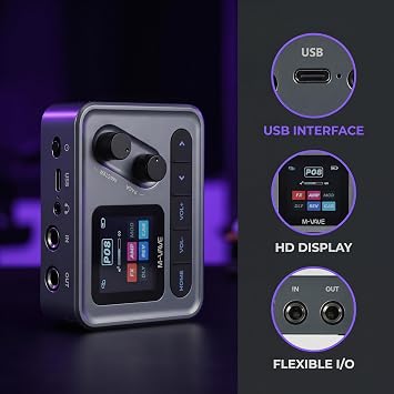 M-VAVE Pocket Amp Pocket Grey Multi Effects Guitar Pedal with ANN Modeling 80 Presets, Portable Pocket Guitar Bass Processor Amp Modeler Portable Guitar Processor Multieffect Pedal