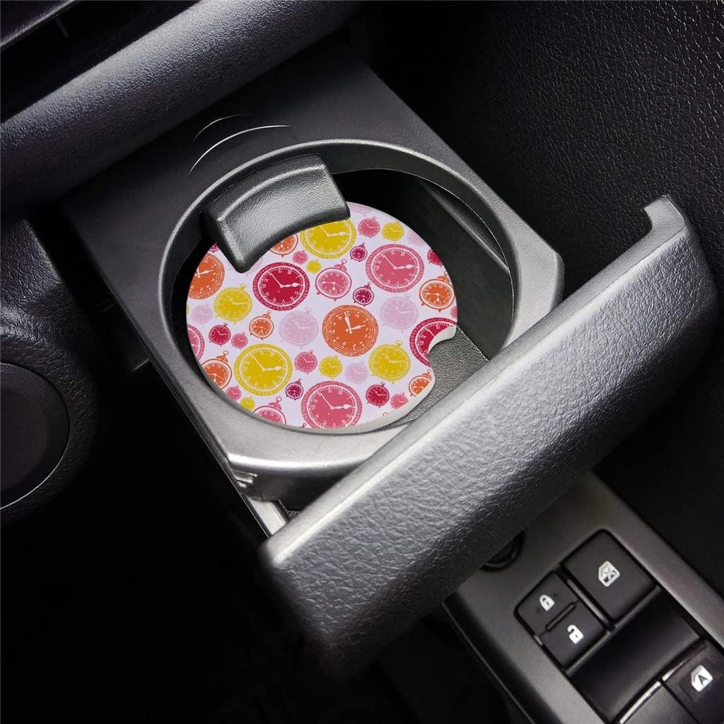 Clock Dial Color Car Coasters Ceramic Water Cup Mat for Bottle Holder Coaster Round Decoration Accessories