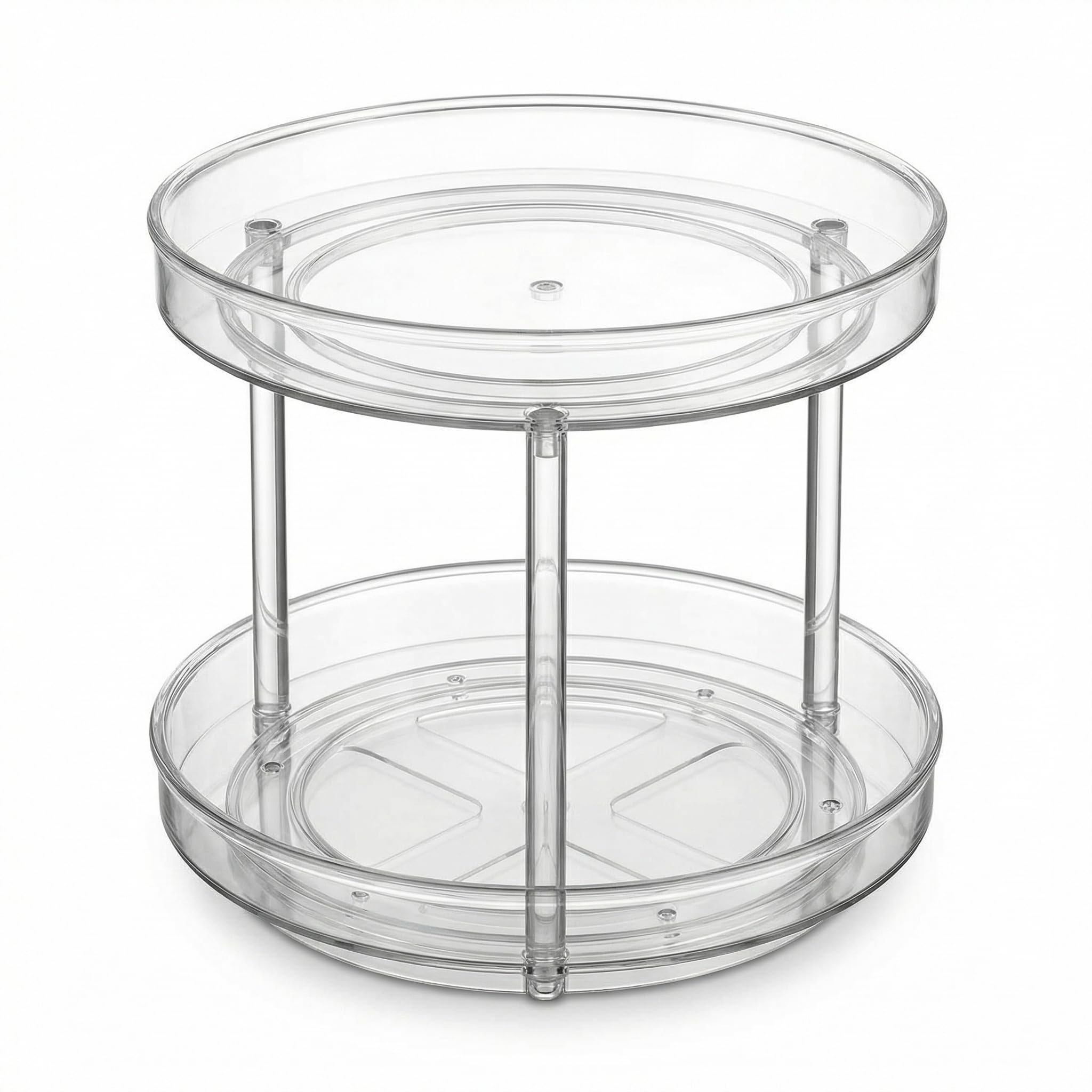 Qwork Transparent Qwork® Turntable Storage Lazy Susan Organizer For Cosmetic Beauty Product Spice Condiment Bedroom Bathroom Kitchen