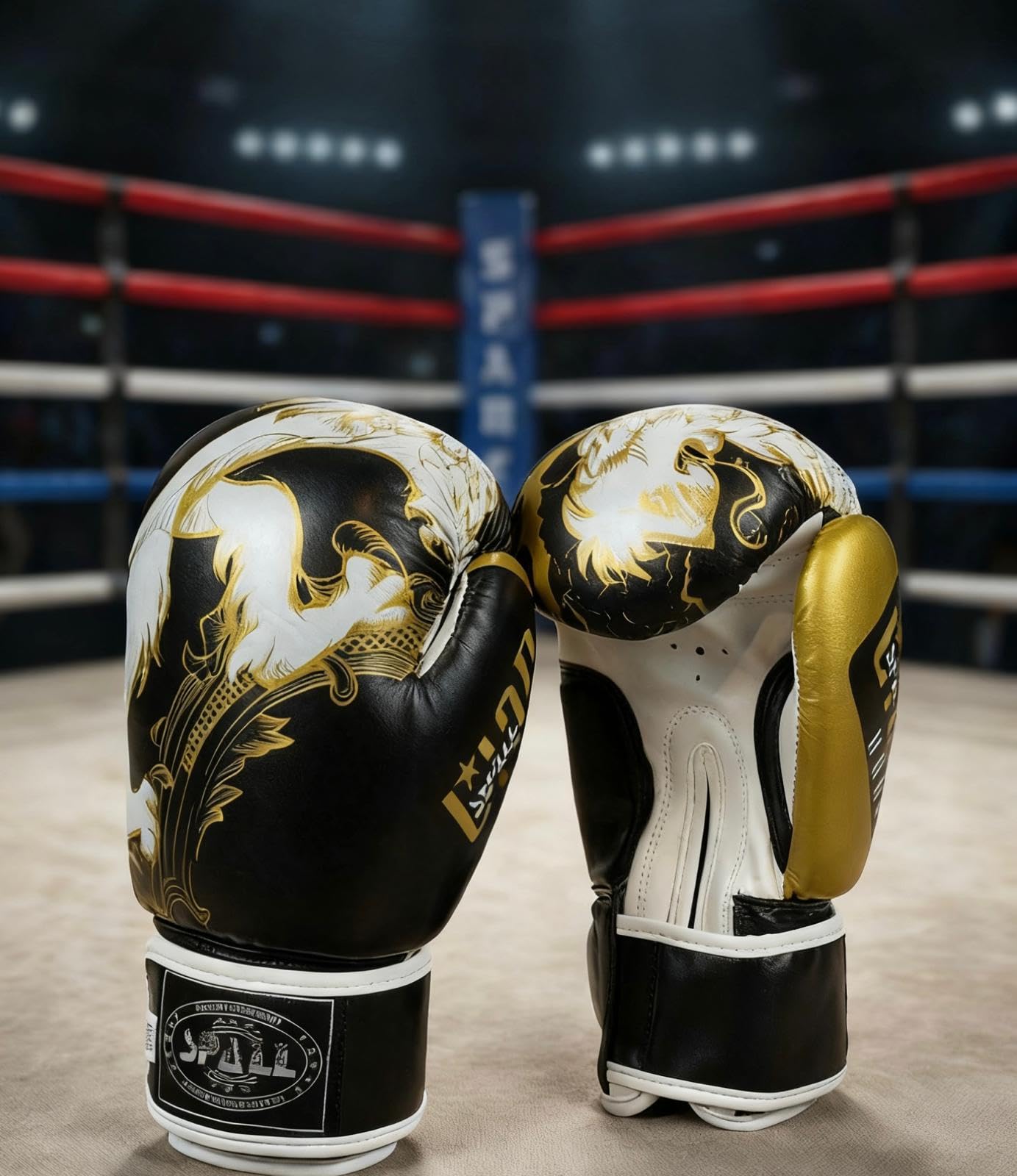 GAM Dragon Boxing Gloves, Pro Training Sparring, Maya Hide Leather, Muay Thai MMA Kickboxing, Men Women Adult Kids,Heavy Punching Bag Mitts Pads Workout,Ventilated Palm Multi Layered. (black, 10oz)