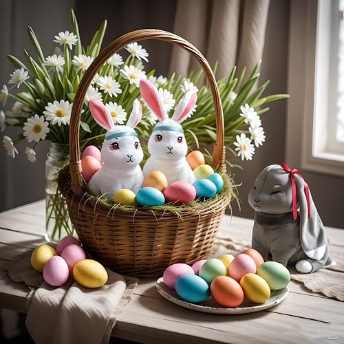 Miniatura 5 de Animales de peluche de conejo, juguetes de peluche de anime, conejo de Pascua, decoración para fanáticos del anime, regalos 2 piezas