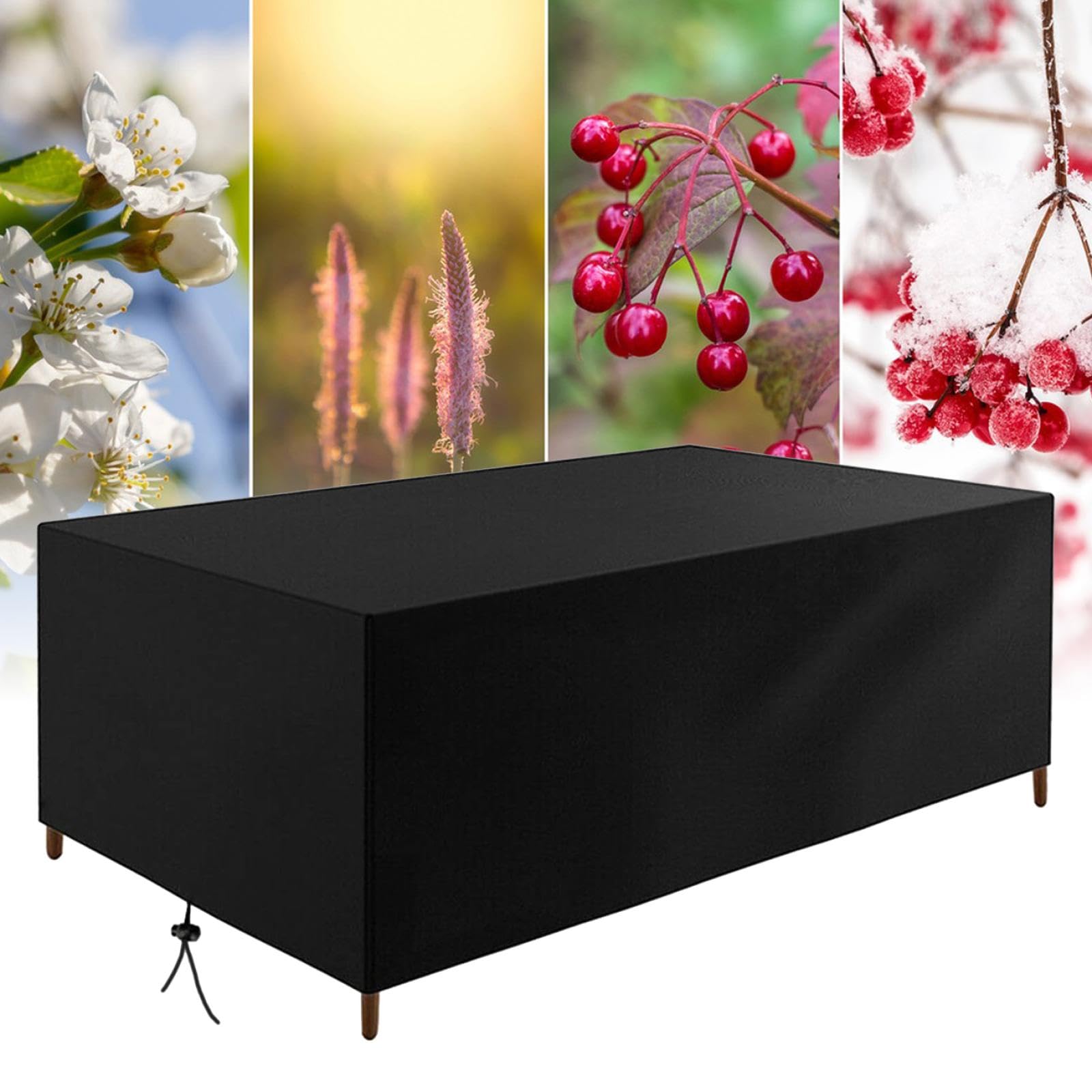 Housse de protection robuste 420D anti-UV pour mobilier extérieur grand format 290 cm
