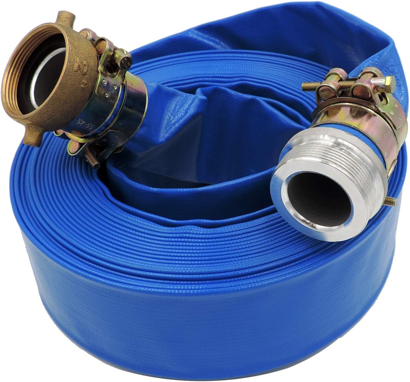 HydroMaxx® 2" x 100' Heavy Duty PVC Lay Flat Water Discharge Hose with Pin Lug Connector by MaxxFlex