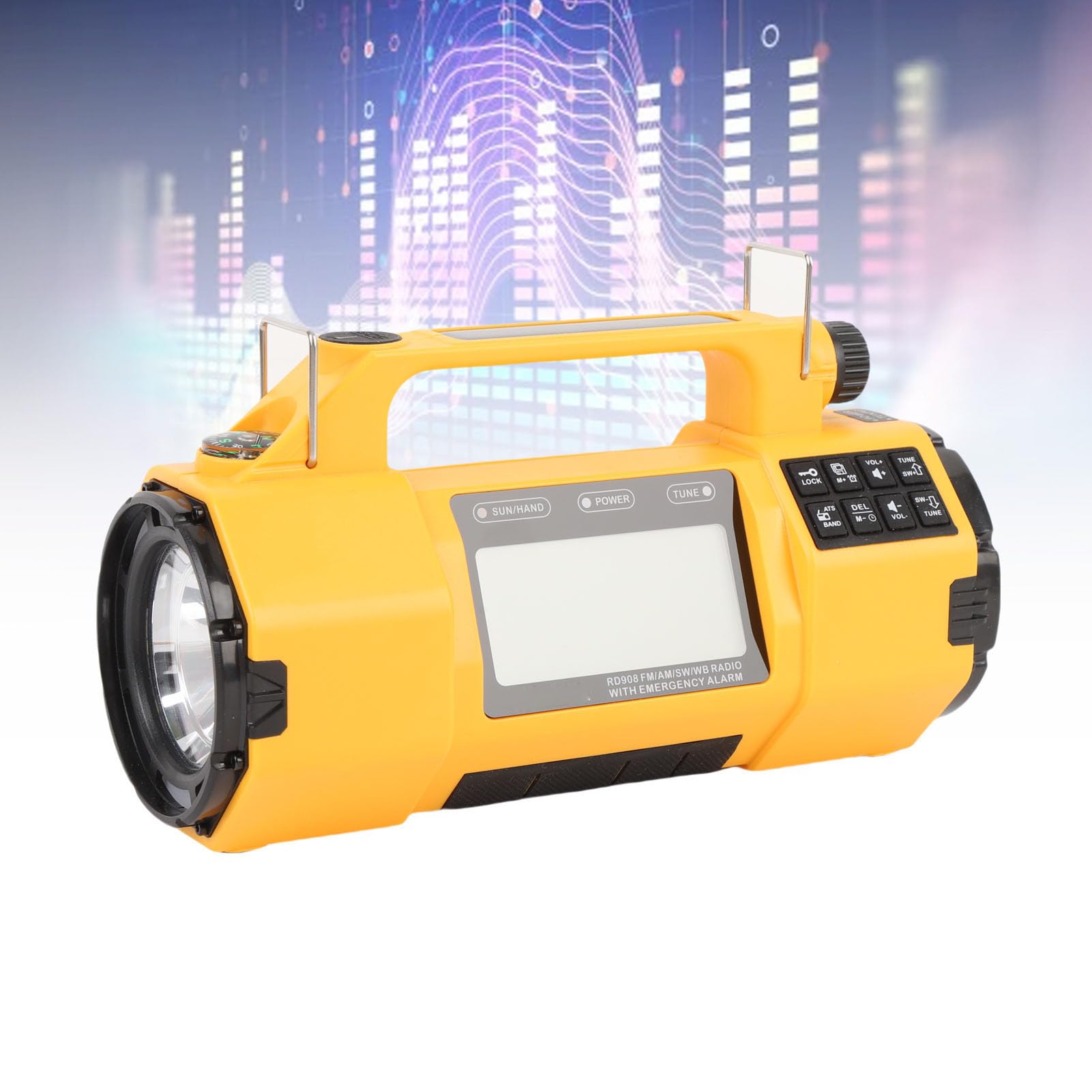 Radio na korkę Awaryjne, Radio Słoneczne 5000 MAh Przenośne SW AM FM z Wyświetlaczem HD LCD, ALERT NOAA dla Domu i Awarii