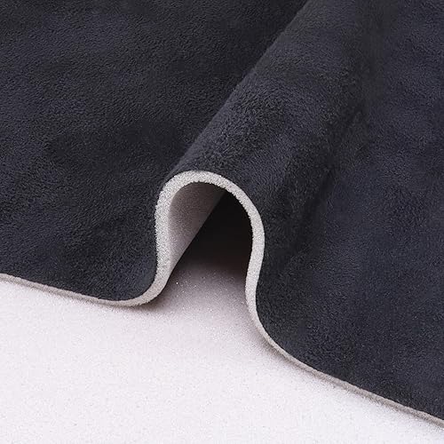 Miniatura 7 de Tela de gamuza gris para auto con material de respaldo de espuma de 19 de pulgada de 0.118 in de repuesto y reparación para automóvil