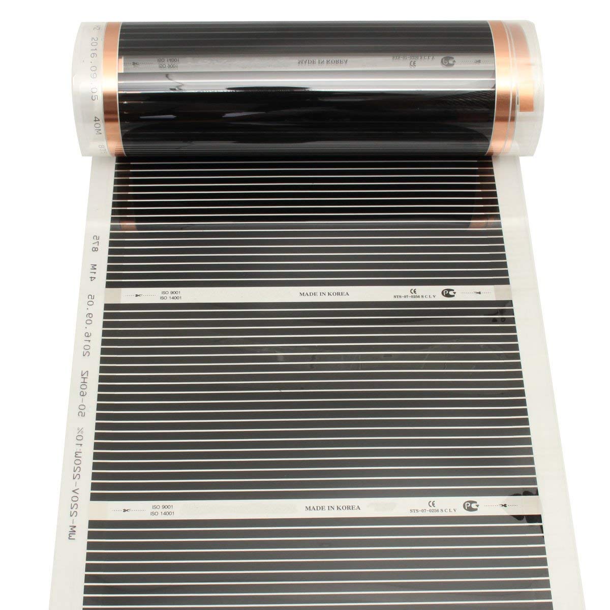 80Cm 2M / 3M / 4M 220V Infrarrojo Lejano Suelo Radiante Película De Vinilo Cristal Fibra De Carbono Suelo Radiante Película De Calentamiento - 2M