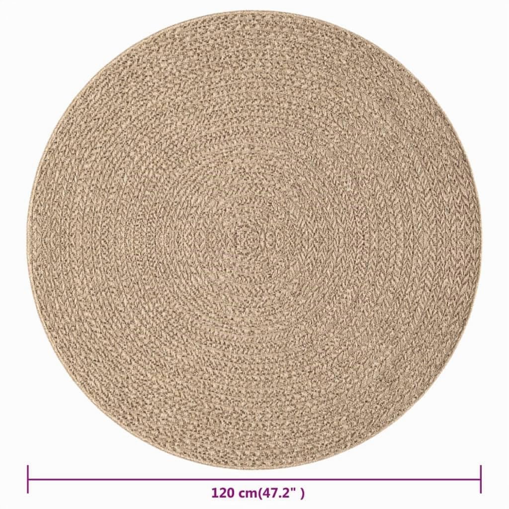 vidaXL Alfombra ZIZUR Apariencia de Yute Interior y Exterior 120 cm