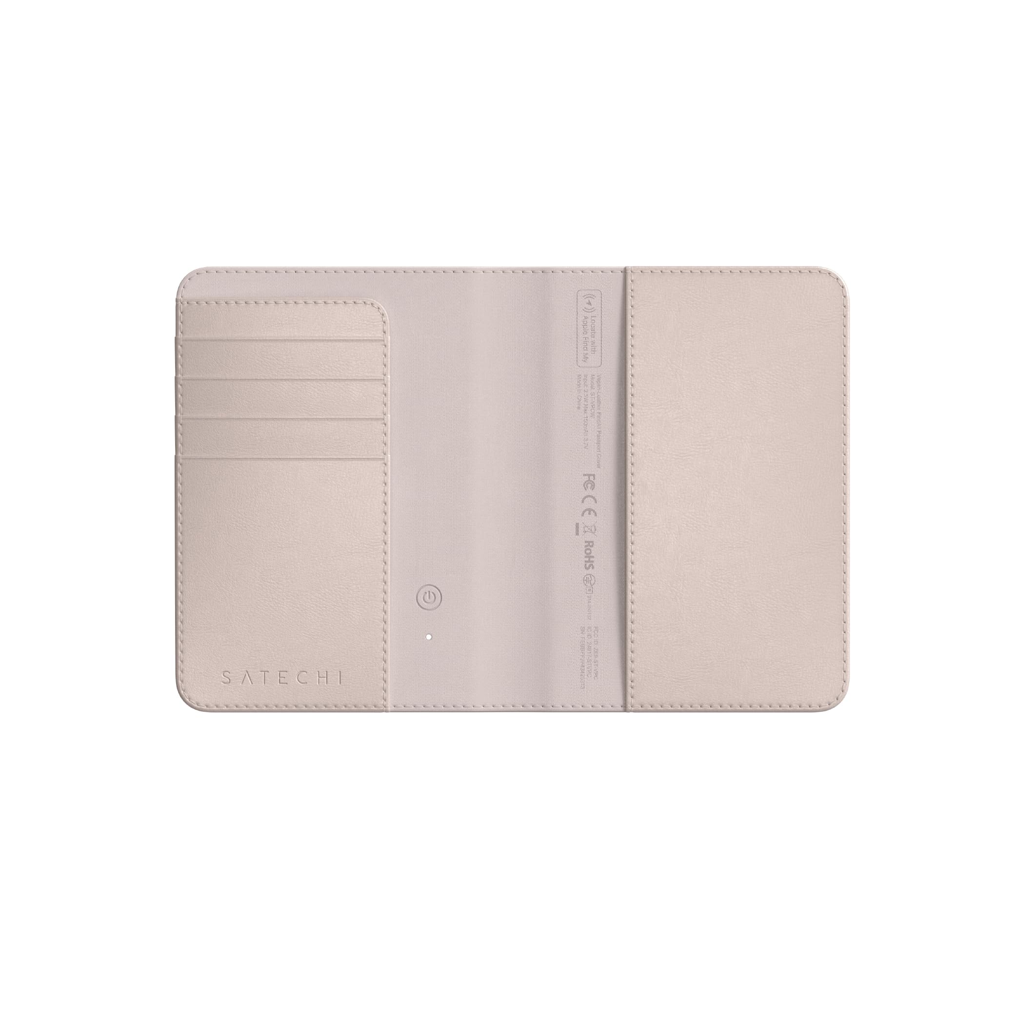 Satechi Passport Holder with Find My Tracking, Vegan Leather, Desert Rose