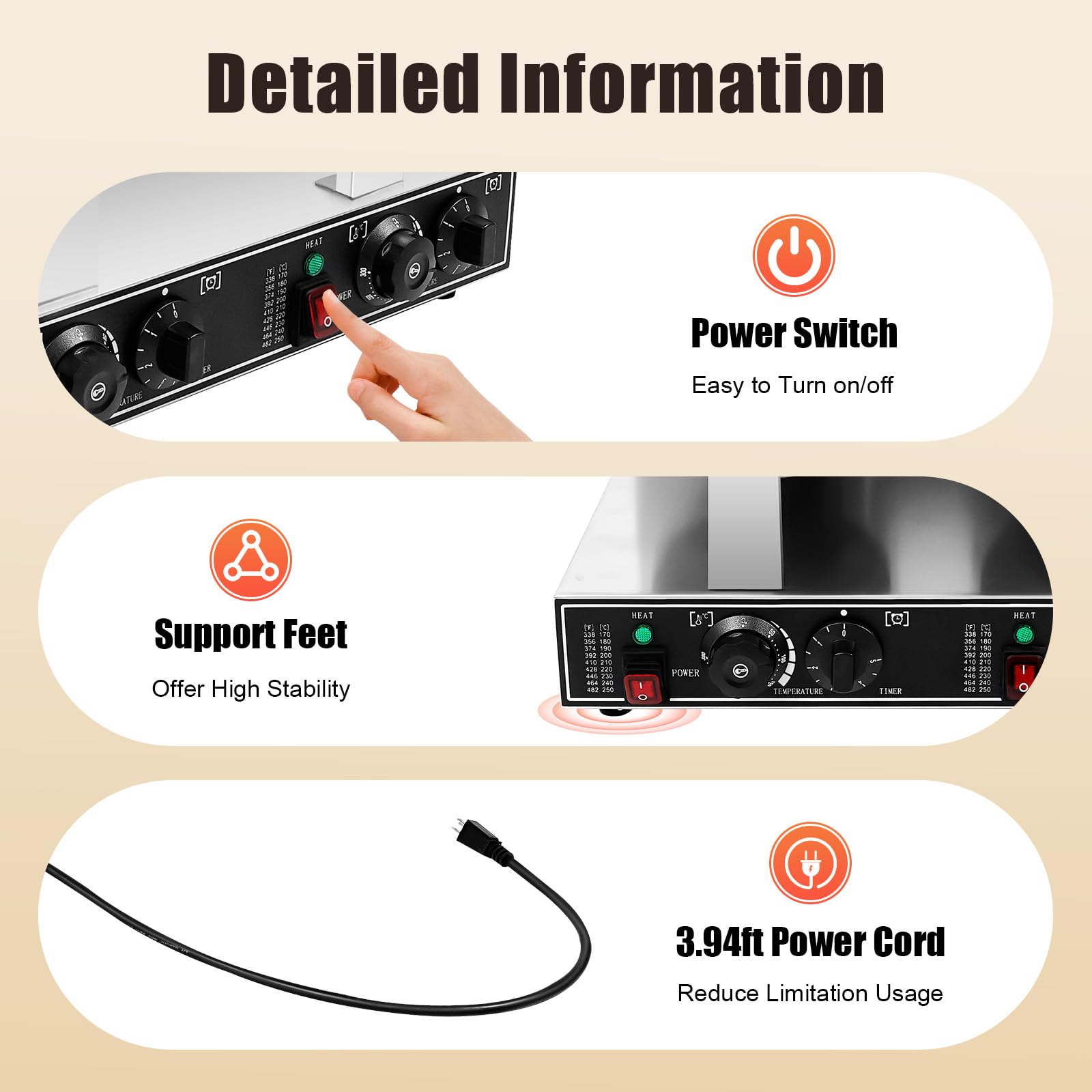 Commercial Dual Head Belgian Waffle Maker, 2400W 201 Stainless Steel Rotating Double Waring Breakfast Maker,Non-Stick Round Waffle Cake Baker Pan With Adjustable For Restaurant,Bakeries,Snack Bar