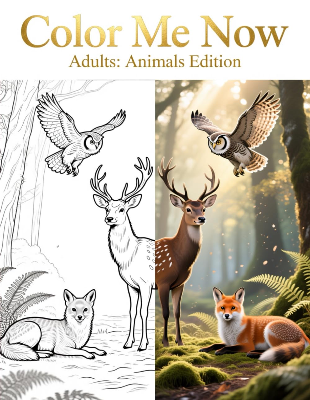 Color Me Now Adults: Animals Edition: A Beautiful Collection of 64 Intricate Animal Designs for Peaceful Coloring