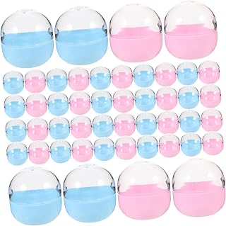 50pcs Plastic Empty Balls Twisted Balls Storage Easter Egg Box Toys Random Color
