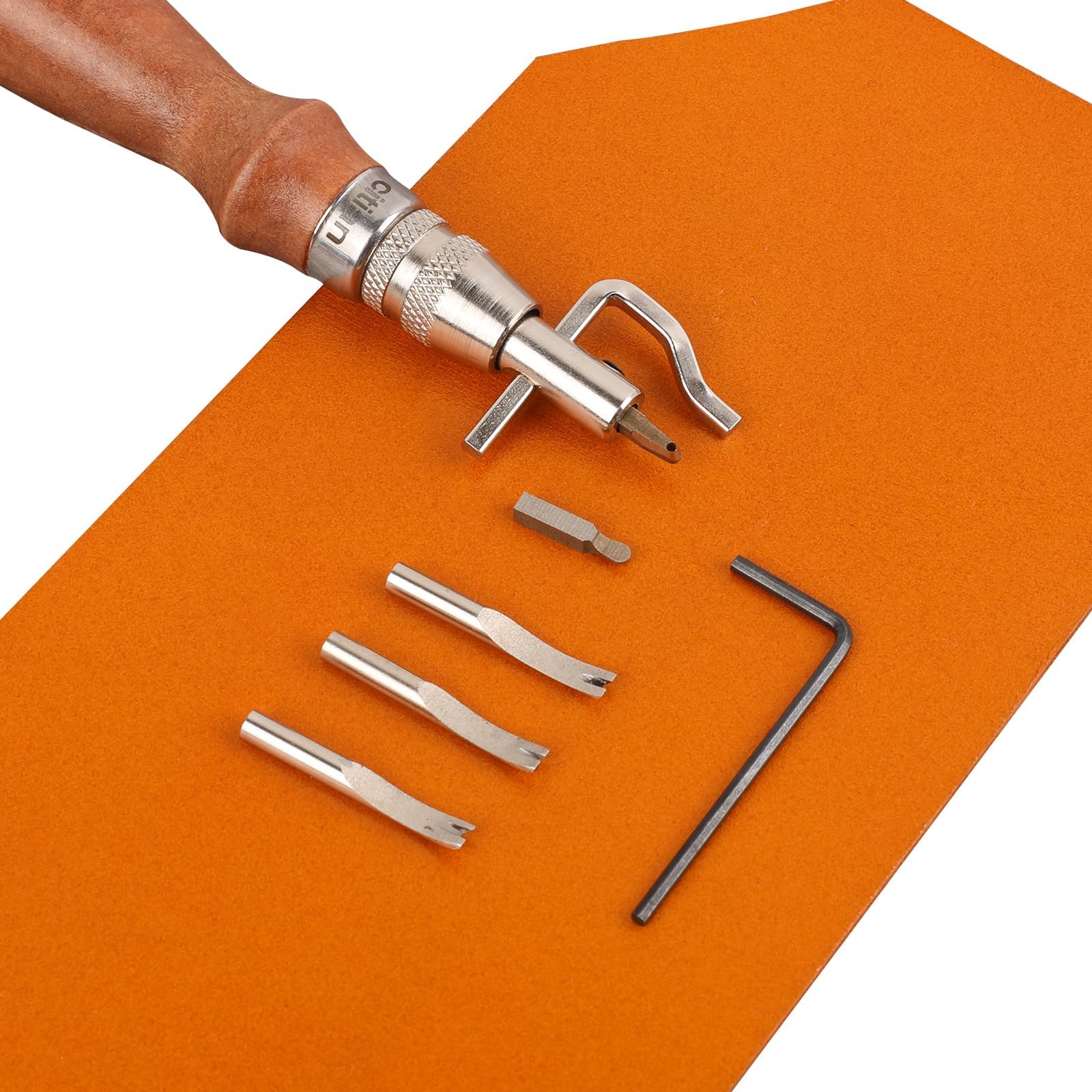 7pcs Pro Adjustable Leather Stitching Groover, Leather Edge Bevelers, DIY Leathercraft Working Tools, Sew Crease Leather Carving Cutting Edging Tools, Leather Grooving Tool