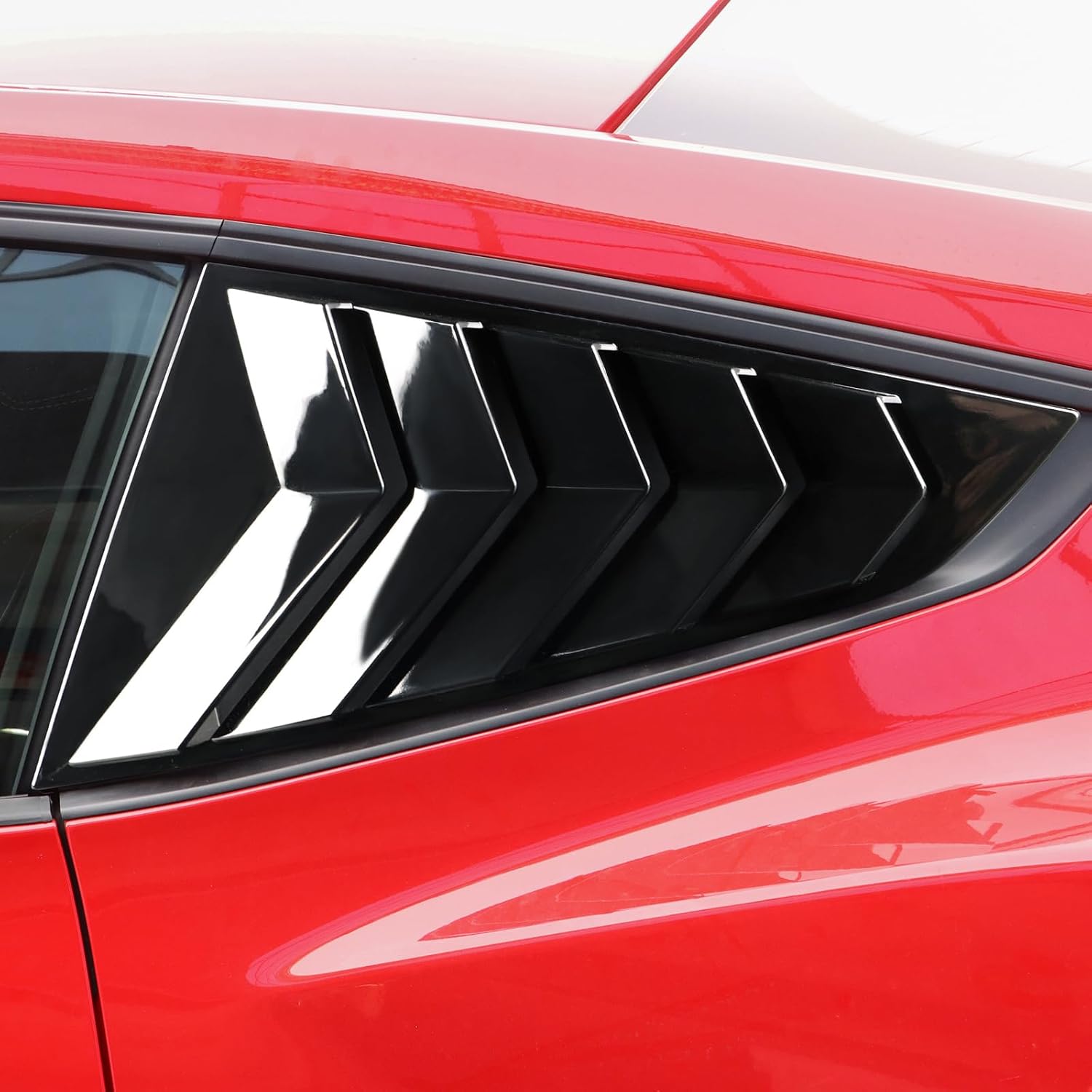 KUNGKIC for 2024 2025 Mustang Rear Side Window Louvers Air Vent Scoop Louvers Window Scoop Louvers Covers ABS Sun Rain Shade Vent Sport Style Cool Exterior Decoration ABS (Black)