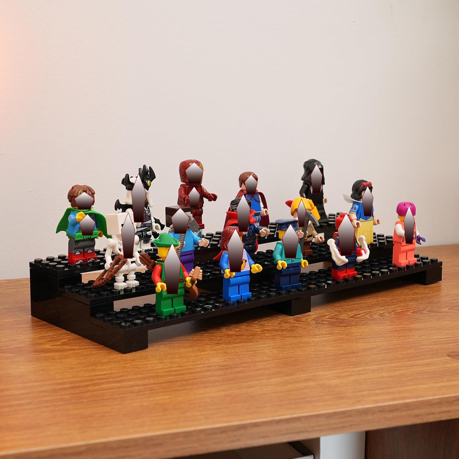 Display Case for Minifigures & Action Figures – Storage Shelf Box Holder for Minifigures, Gifts for Lego Lovers, Black