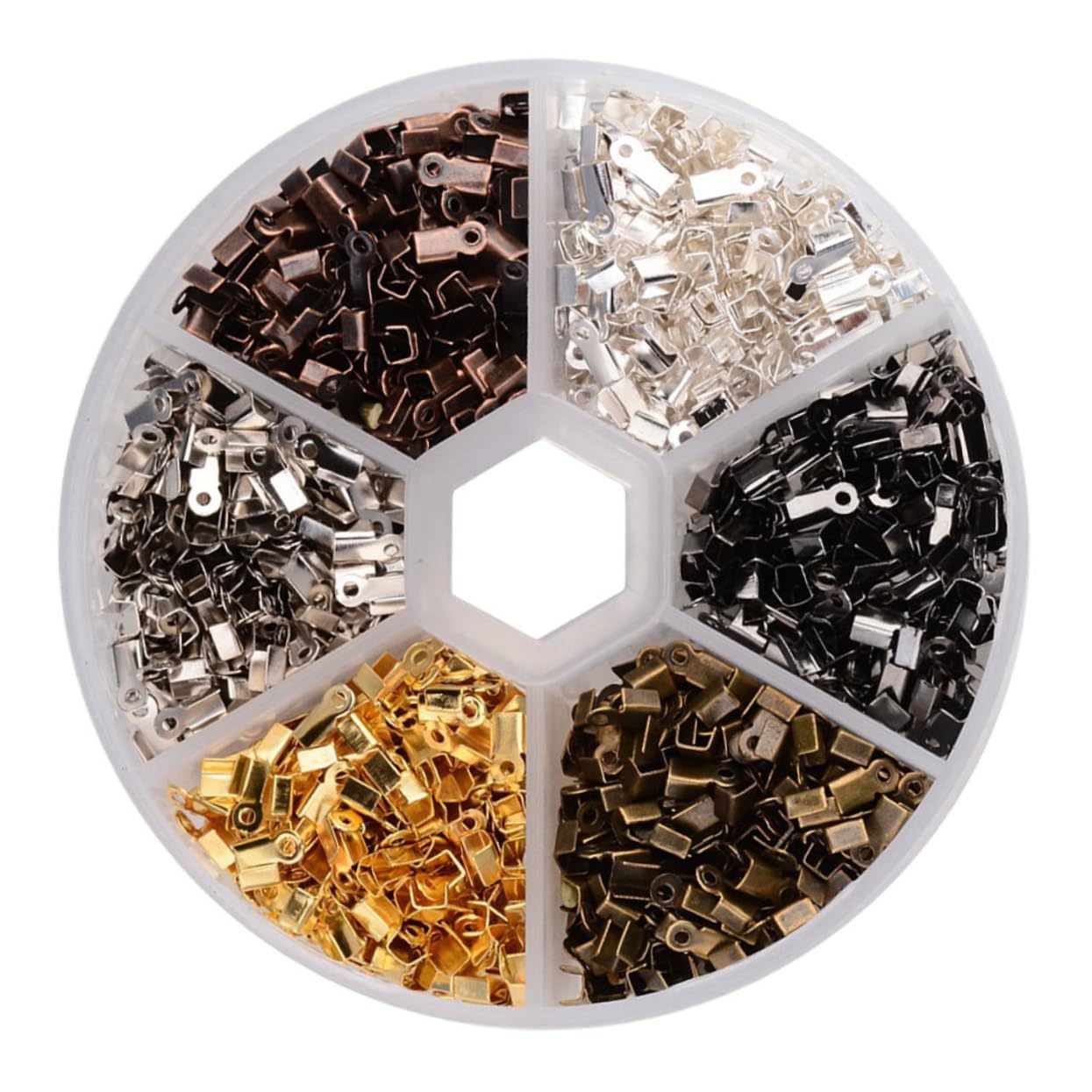 COHEALI Crimp Cord Ends for Necklace Making 1380pcs Iron Jewelry Findings Set 10