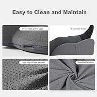 Vista 8 de Almohada de elevación de piernas con espuma viscoelástica suave, almohada en forma de cuña para leer, descansar, cirugía, alivia el dolor