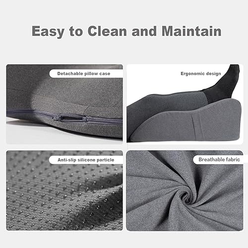 Miniatura 8 de Almohada de elevación de piernas con espuma viscoelástica suave, almohada de cuña para leer, descansar, cirugía, alivia la espalda, hinchazón,