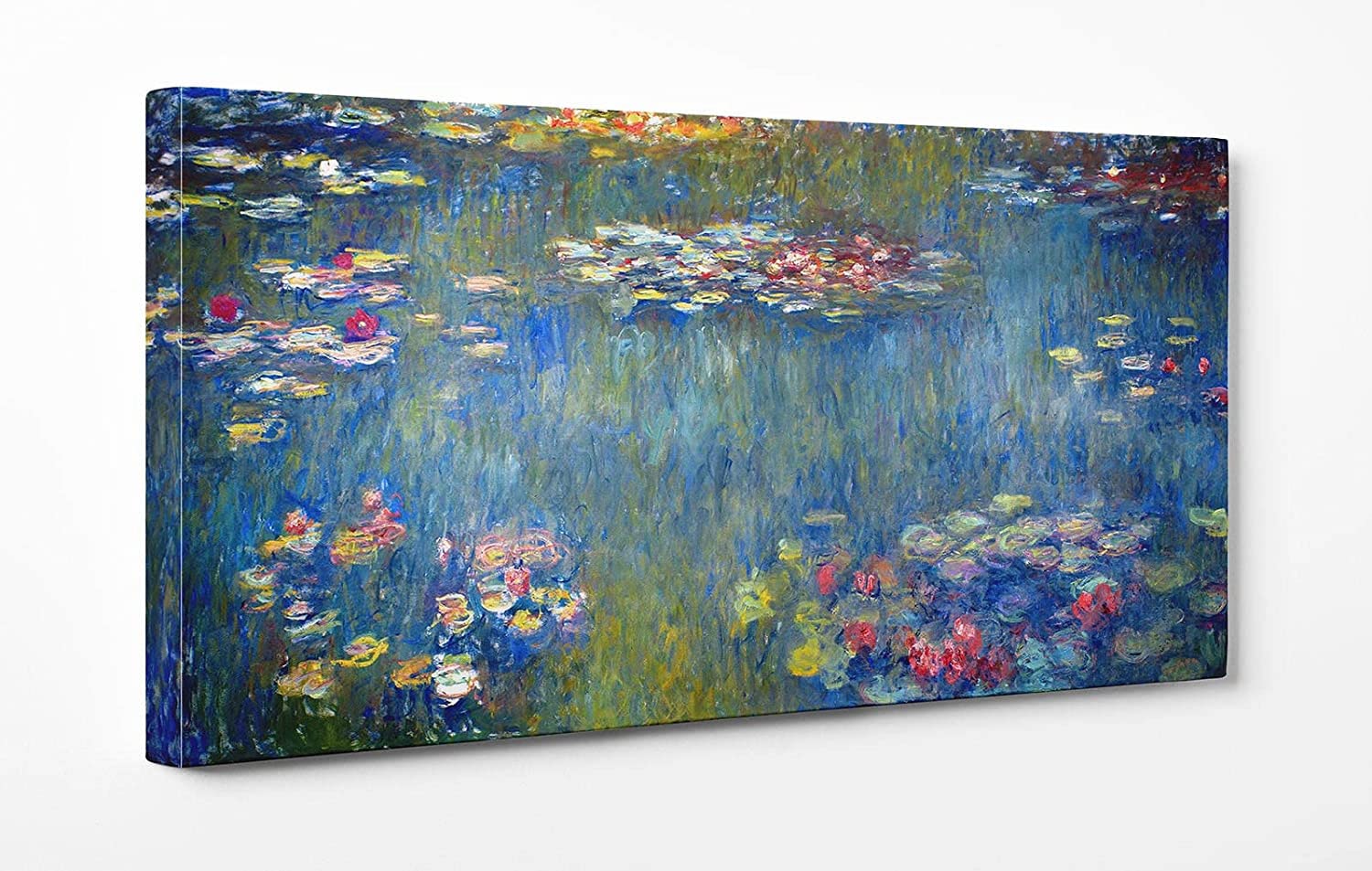 ShopArt - Obraz efektu pędzla - Claude Monet Basen lilii wodnej - Drukowanie sztuki na płótnie wysokiej rozdzielczości Gotowy do zawieszenia (cm 80 x 160)