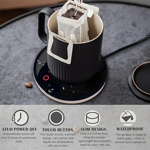 Miniatura 2 de Calentador de taza de café, calentador de tazas para café y té, calentador de café eléctrico para escritorio con apagado automático, calentadores de