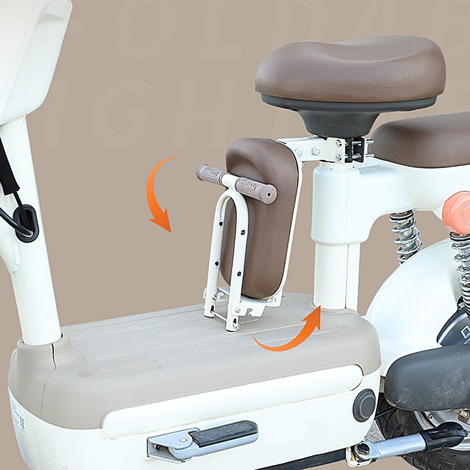 Seggiolino Per Bici Per Monopattino Sicuro E Pieghevole, marrone
