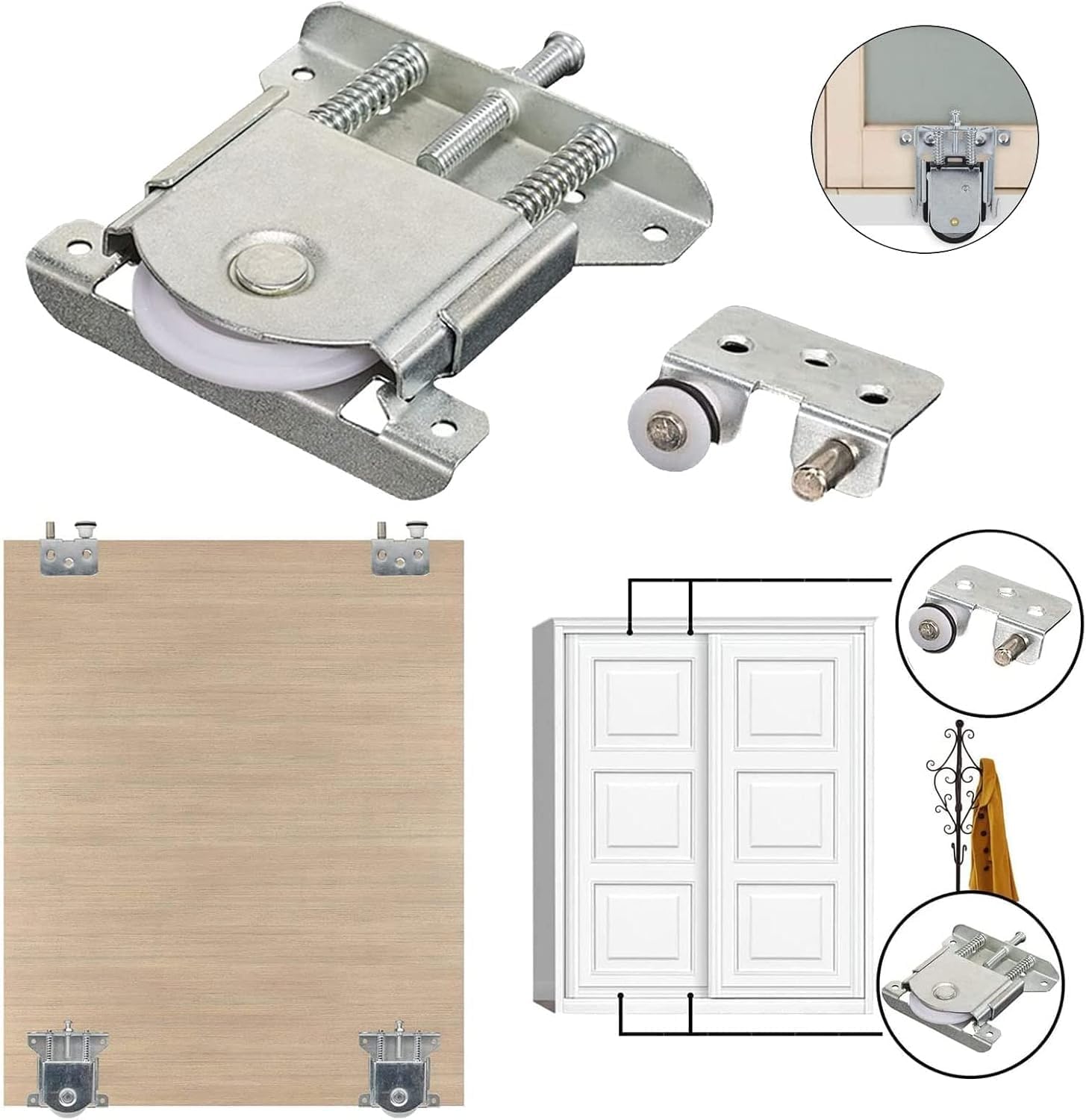 MAD Poulie De Porte Robuste à 8 Roues Accessoires De Quincaillerie Pour