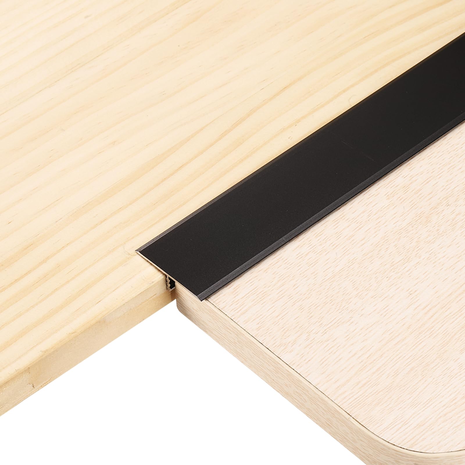 sourcing map 6Pcs 2.9ft x 1.3" T Molding Floor Transition Strips, Aluminium Alloy Vinyl Flooring Gap Trim for Joining Laminate Planks Tiles Floor Gaps, Black — image 1