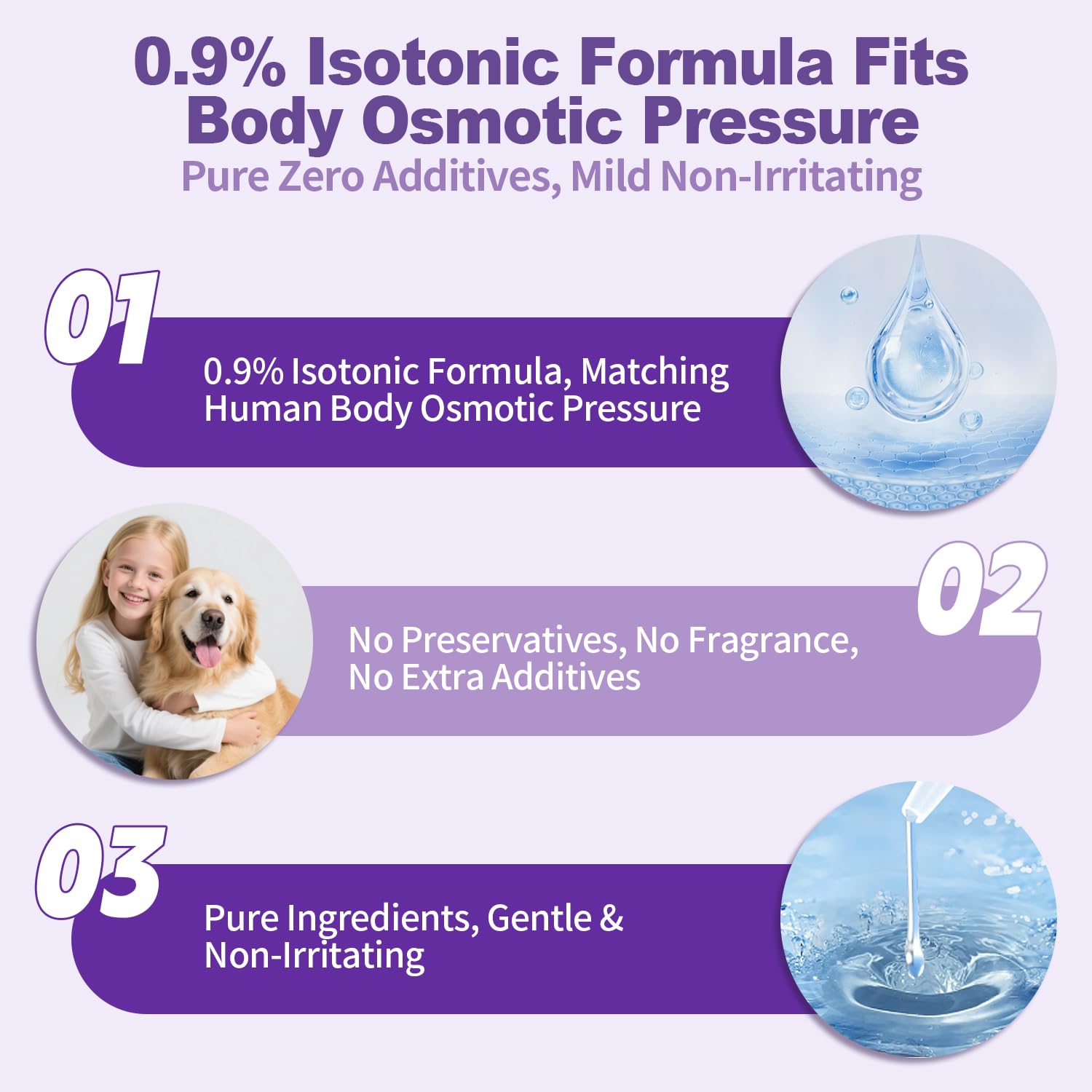 Upgraded 0.9% Sodium Chloride Saline Solution, 5ml Single-Use Vials 30 Count, Gentle Daily Cleansing for Nose, Ears and Skin, Safe for Infants, Children & Adults