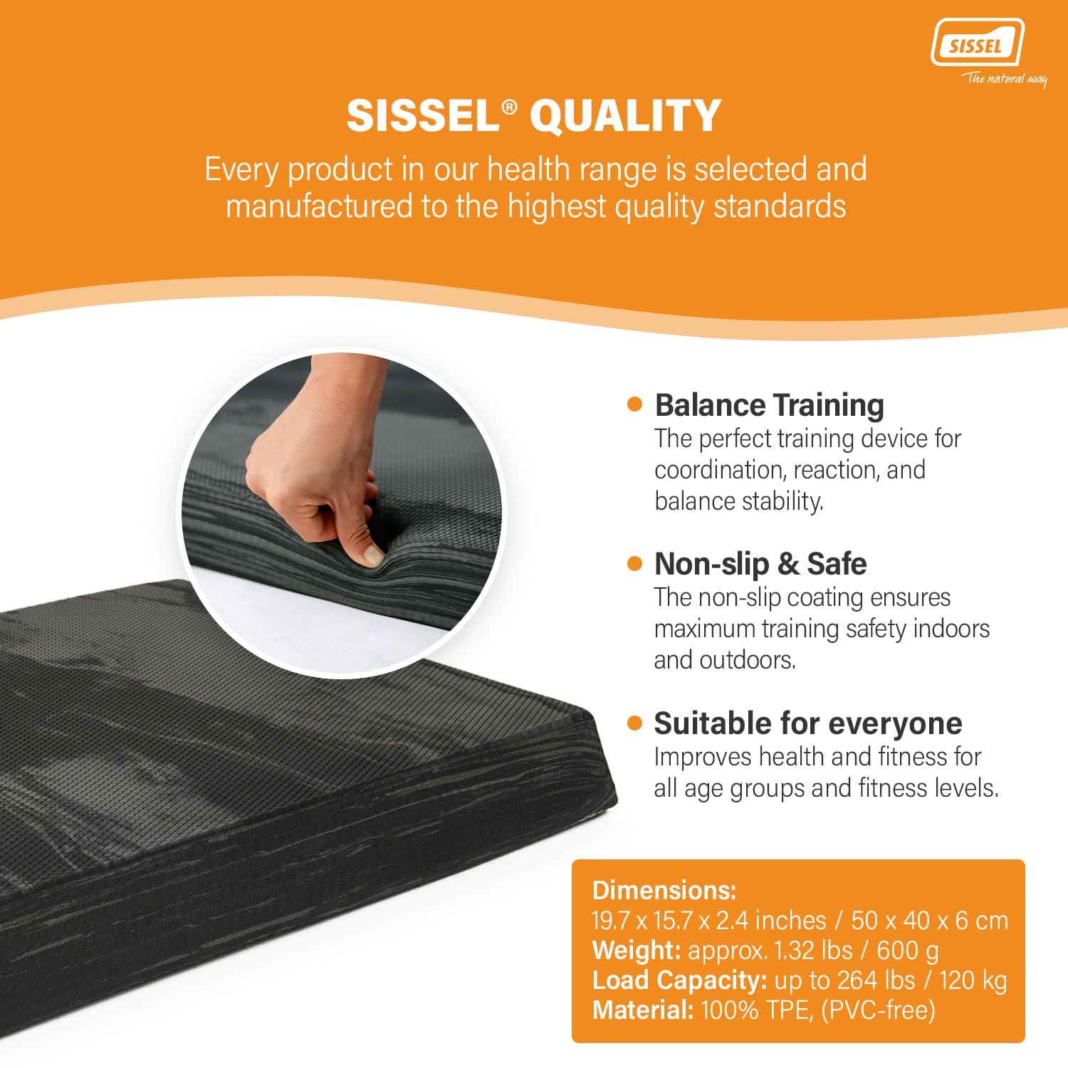 Sissel Unisex Adults Fit Marbled Balance Pad, Black, 50 x 41 6 cm EU Sissel Unisex Adults Fit Marbled Balance Pad, Black, 50 x 41 6 cm EU