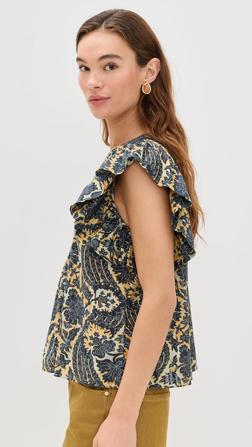 Ulla Johnson Women's Sienna Flutter Sleeve Top - Image 5