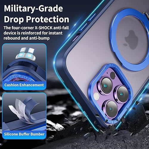 Miniatura 4 de niufoey Funda para iPhone 12 Pro Max con soporte magnético invisible compatible con Magsafe a prueba de golpes, delgada, translúcida mate, para