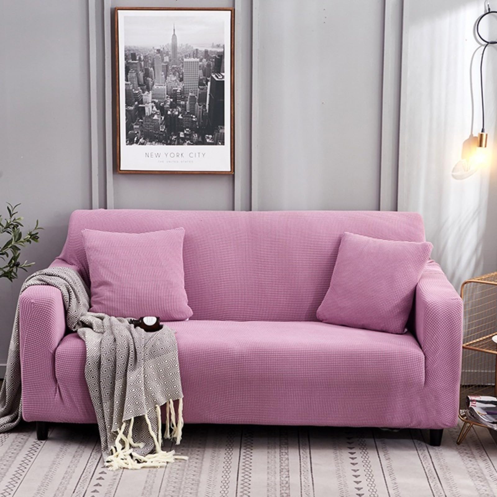 L A Forma Divano Copertura Divano Slipcover con Cinghie Elastiche Impermeabile Antiscivolo Trapuntato Mobilia Protettore per Bambini Animali Domestici 1 2 3 4 Sedili