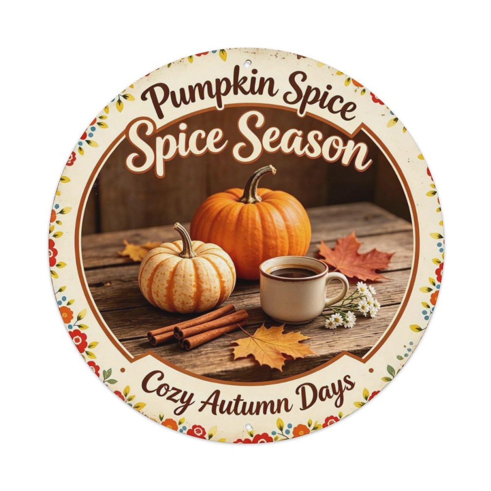 Cozy Autumn Days Metal Tin Sign Plaque