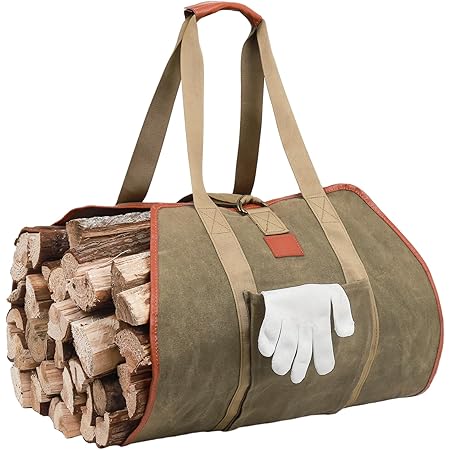 Northern Outback SUPERSIZED Firewood Log Carrier 16oz Canvas Wood Tote! - Best For Fireplaces - Wood Stoves - N4 Free Image Download