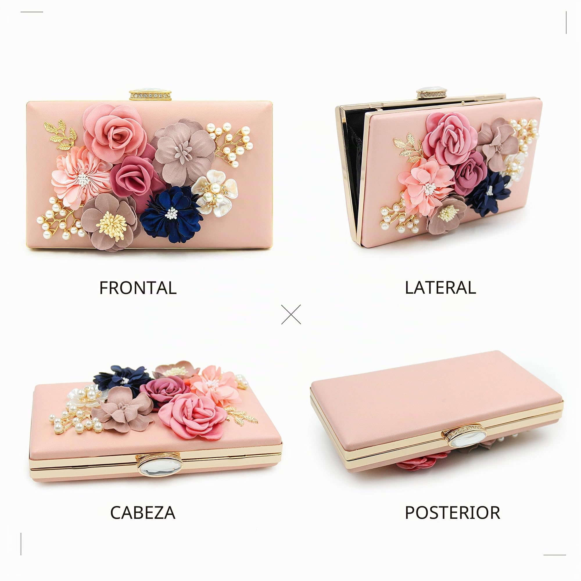flor bolsa de noche mujer bolso de boda elegante embrague