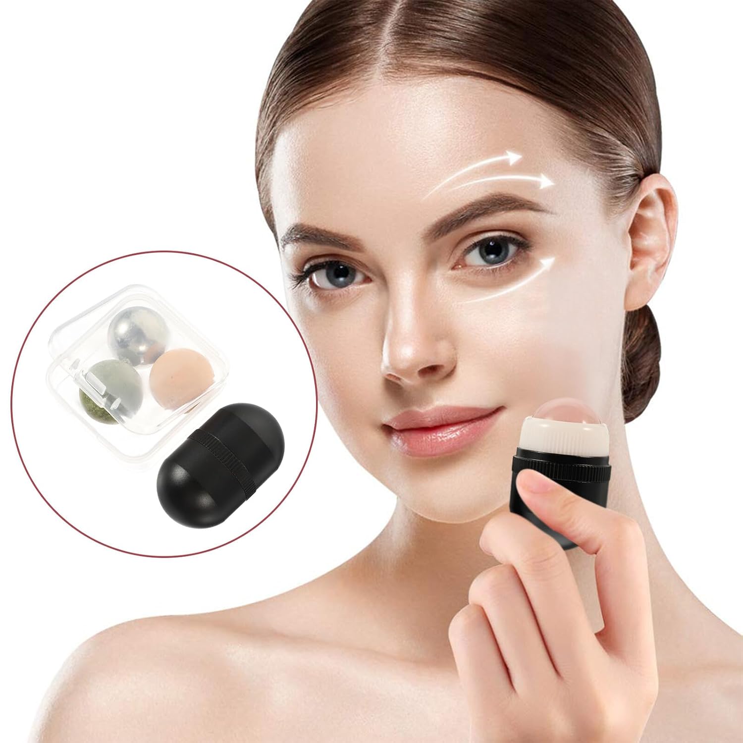 Detachable Jade Ball Roller for Face and Neck Facial Massager with Cooling Wrinkle Reduction Skin Rejuvenation and Enhanced Absorption Gift for Women