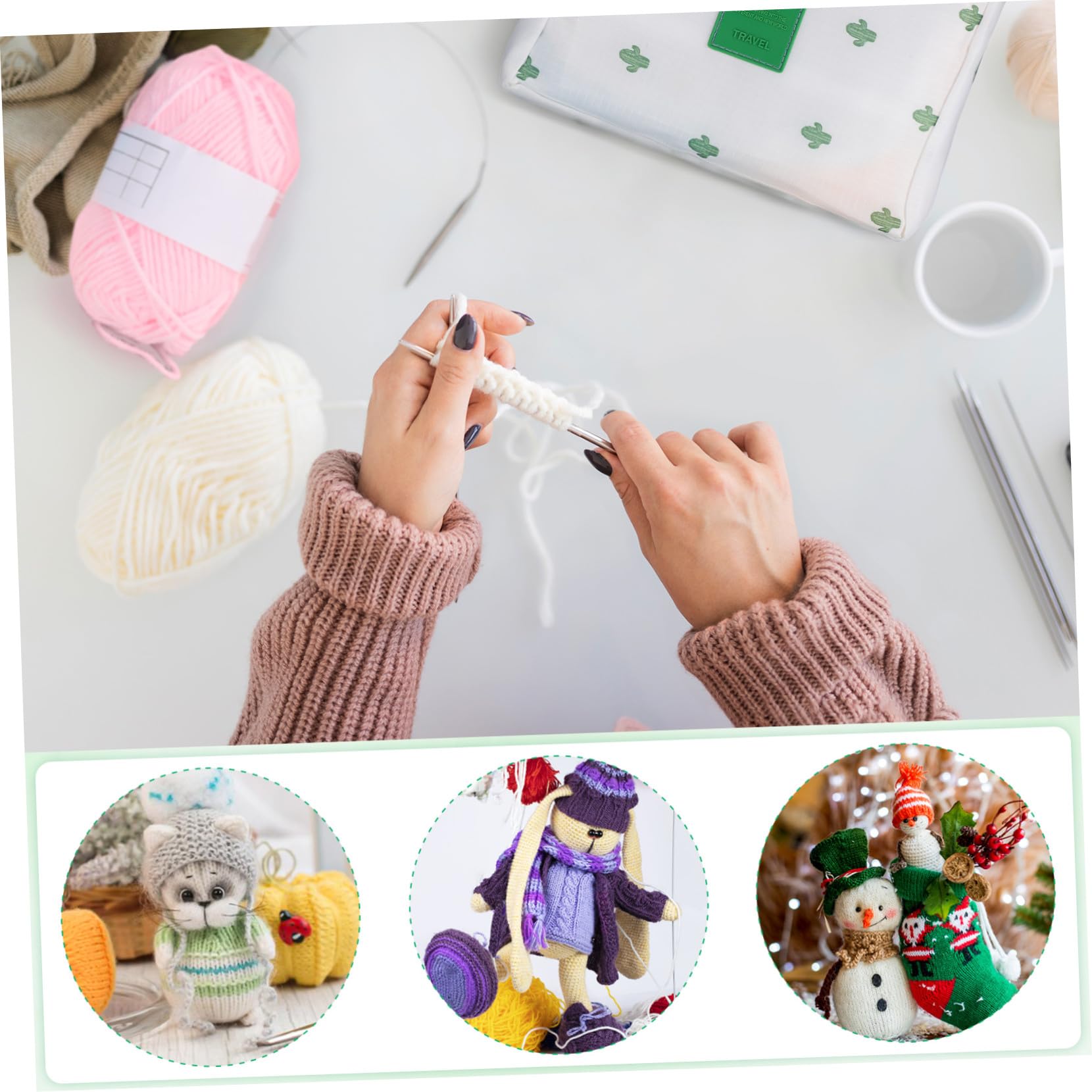 Holibanna Kit Uncinetto Principianti con Gomitoli Colorati e Ferri in Plastica Completo con Borsa Portatile Organizzata per Maglieria Creativa e Progetti Fai da Te