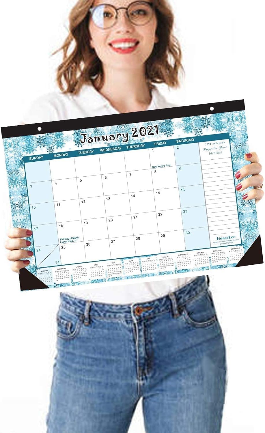 Desk Calendar 2021-2022: Monthly Pages 17 x 11-1/2 Inches Runs from January 2021 Through June 2022-18 Monthly Desk/Wall Calendar can be Used Throughout 2021 : Office Products