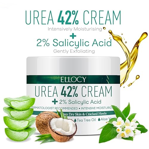 Miniatura 3 de Crema de urea 40 perent para pies: Loción de urea de máxima fuerza -Para tratamiento de callos y talones agrietados-Piel áspera gruesa para pies-