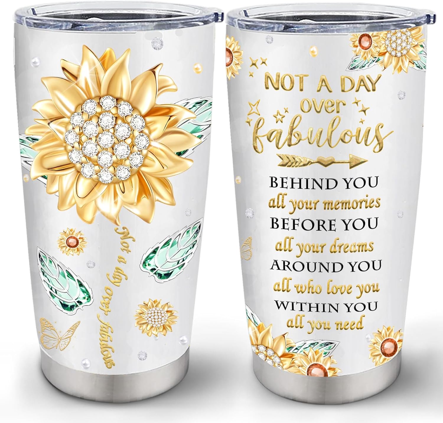 Fitvc Sunflower Birthday Gifts for Women, 20 oz Stainless