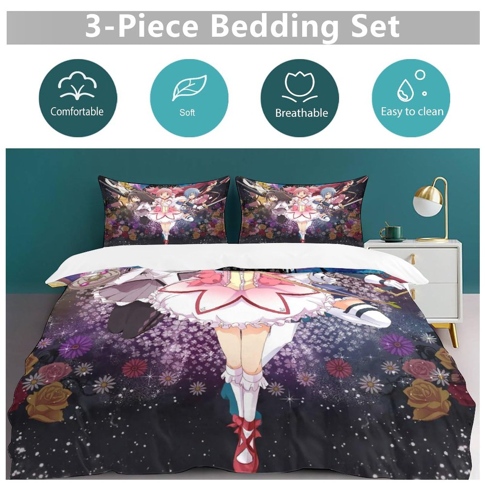 Amazon｜布団カバー シングル・3点セット 魔法少女まどか まど