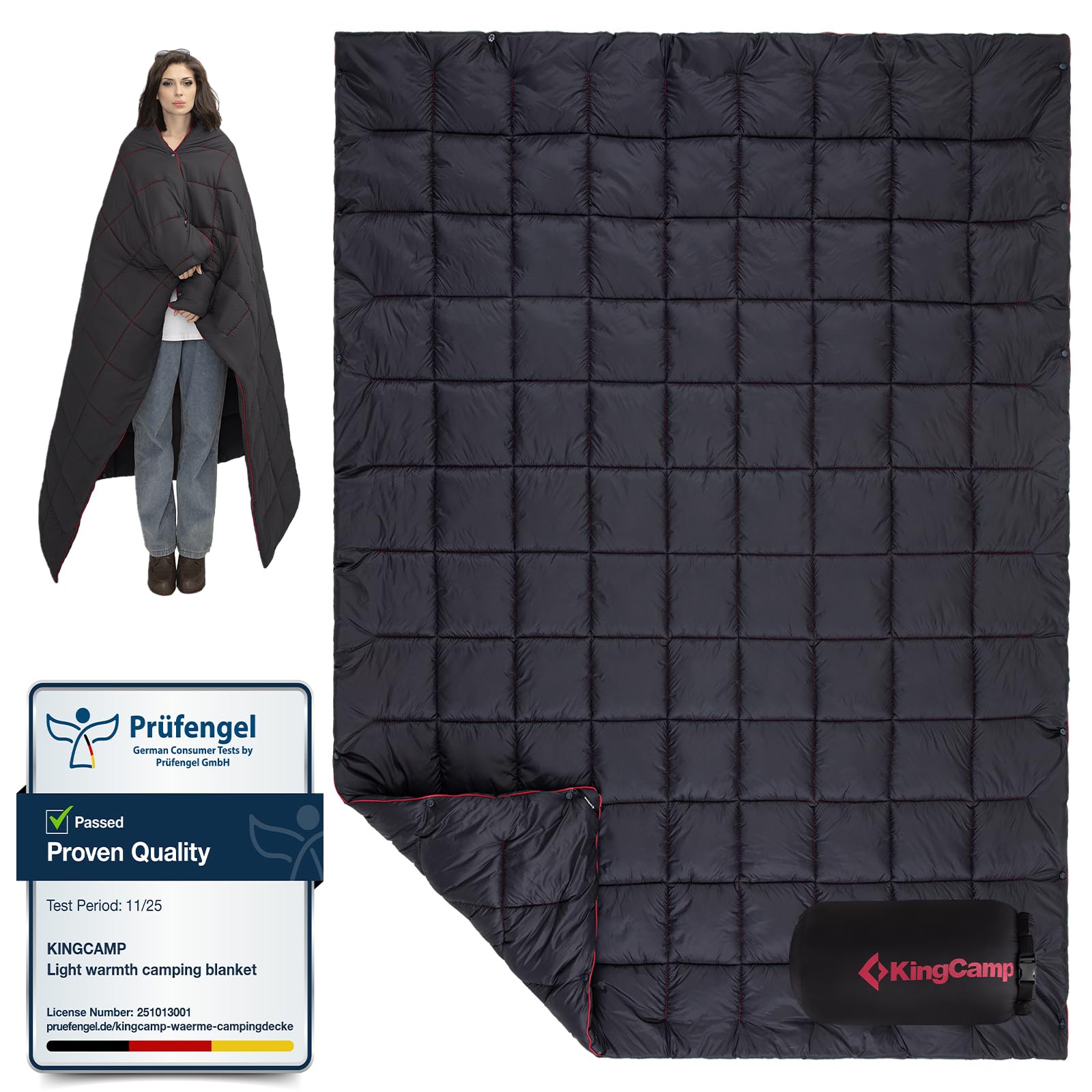 Camping Blanket Lightweight Outdoor, Travel Blanket Multifunctional Warm, Sleeping Blankets Ultralight with Snap Button, Sleeping Quilt for Picnics Beach Camping Hiking Car Indoor